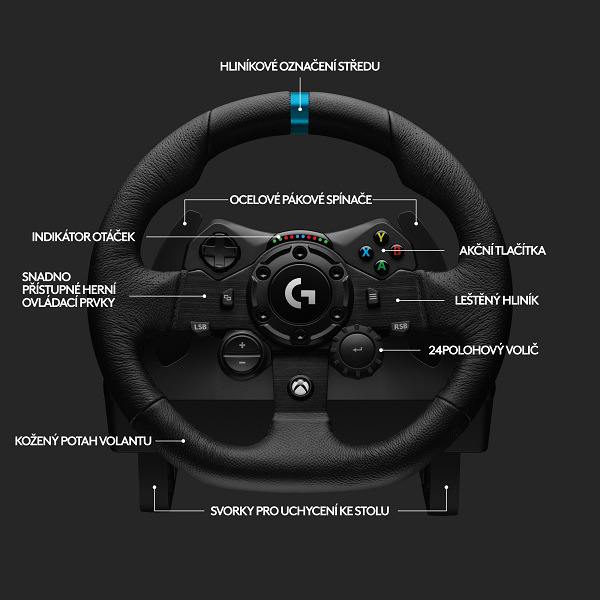 Volant Logitech G923 Racing Wheel and Pedals pre Xbox One/Series a PC Volant Logitech G923 Racing Wheel and Pedals pre Xbox One/Series a PC