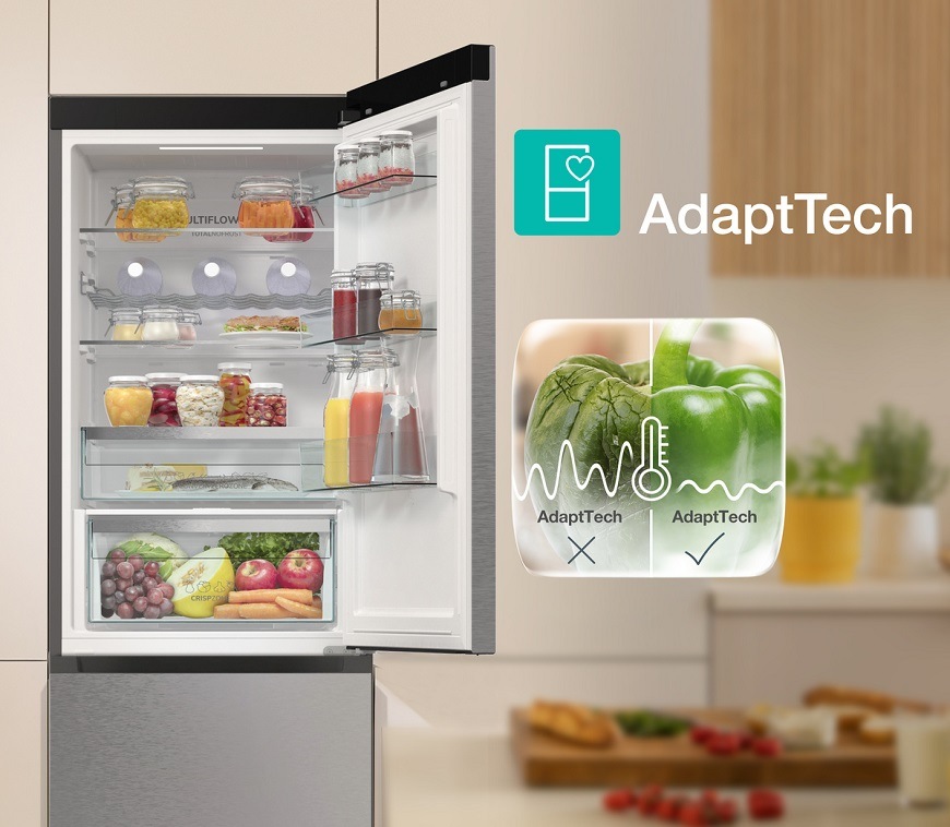 Chladnička s mrazničkou Gorenje G600 NRK61C61X4WFE nerez Kombinovaná chladnička Gorenje NRK61C61X4WFE, nerezová, technológia AdaptTech