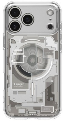 Kryt na mobil Spigen Ultra Hybrid MagSafe Neo One na Apple iPhone 17 Pro sivý/priehľadný Kryt na mobil Spigen Ultra Hybrid MagSafe Neo One Apple iPhone 17 Pro v šedo-priehľadnej farbe