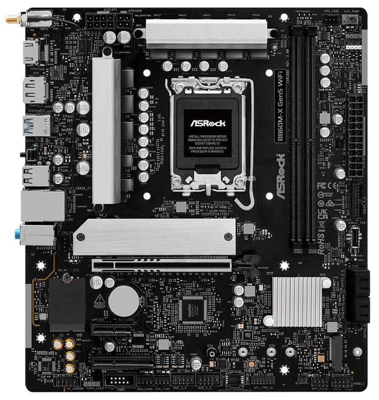 Základná doska B860M-X Gen5 WiFi Intel 1851, mATX, čierna farba