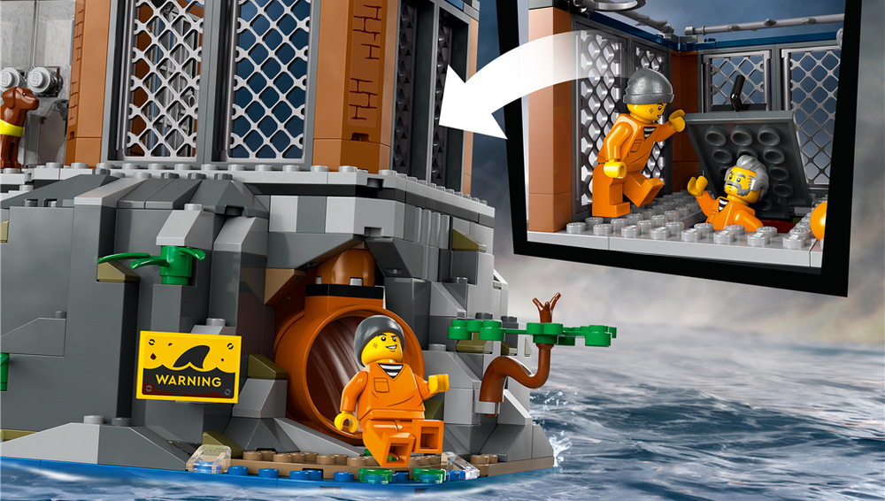 Stavebnica LEGO® City 60419 Policie a vězení na ostrově Policajný čln, motorový čln a vrtuľník rozširujú herný priestor a umožňujú deťom organizovať naháňačky.