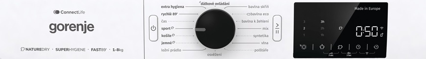 Sušička bielizne Gorenje D2PNE83GNLW/CZ biela Sušička prádla Gorenje D2PNE83GNLWCZ, panel v slovenskom jazyku