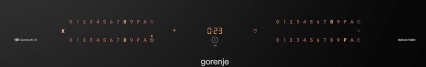 Detailný záber na indukčnú varnú dosku Gorenje GI6443BSCWF.