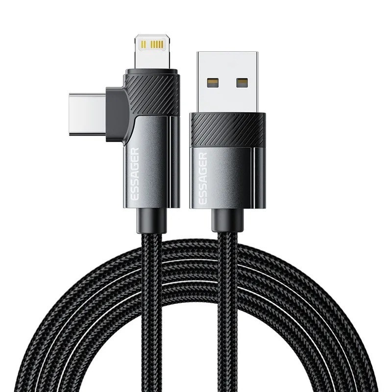 Nabíjací kábel Essager s výkonom 15 W, 2 m, čierna farba