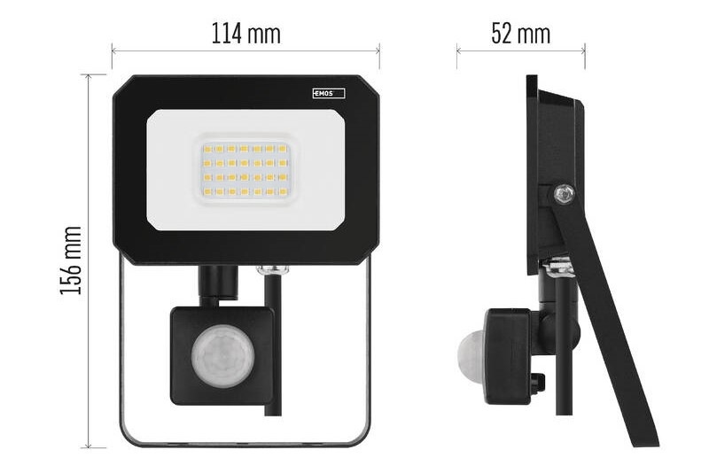 Reflektor EMOS SIMPO 20W 2000LM IP44 NW PIR čierny Reflektor EMOS SIMPO 20W 2000LM IP44 NW PIR - čierny