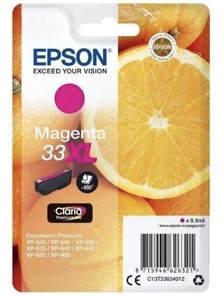 Cartridge Epson 33XL, 650 strán purpurová farba