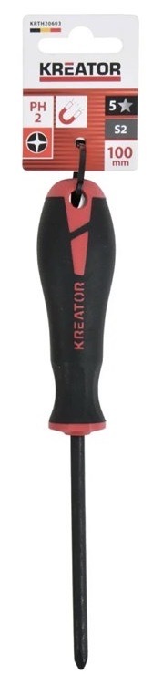 Skrutkovač Kreator s magnetickým hrotom PH2, dĺžka 100 mm