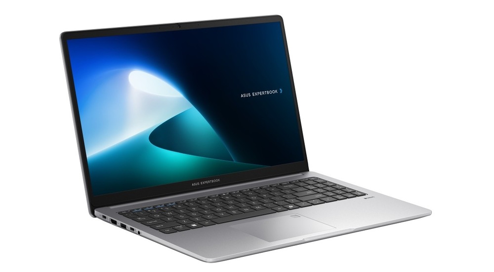 Otvorený a zapnutý notebook ASUS ExpertBook P1 (P1503CVA-S72965X) otočený doprava