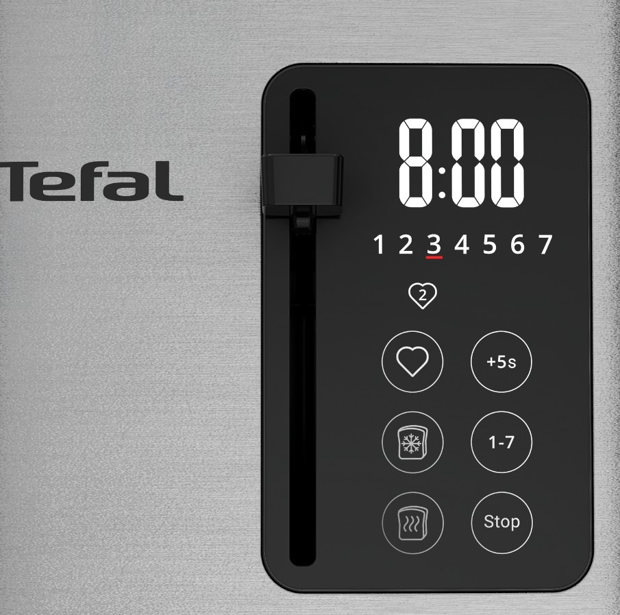 Hriankovač Tefal TT650DE0 Selection nerez Veľký LED displej s intuitívnym dotykovým ovládaním