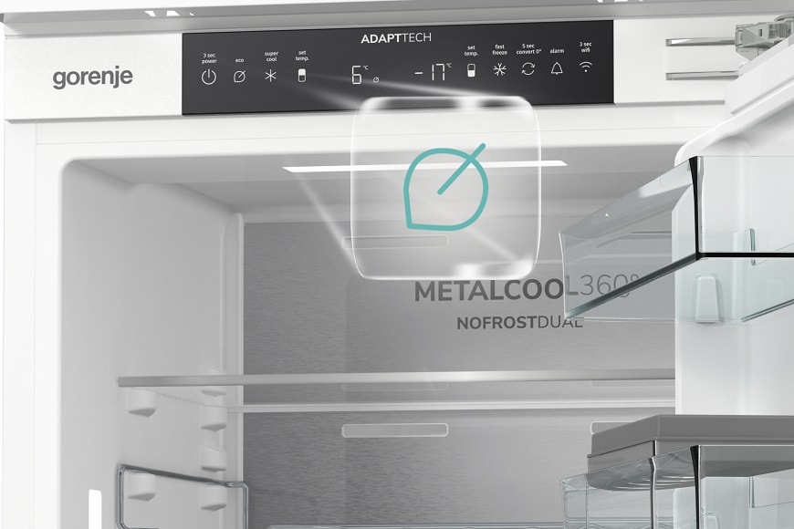 Chladnička Gorenje NRKI517E41, vstavaná, úsporný režim EcoMode