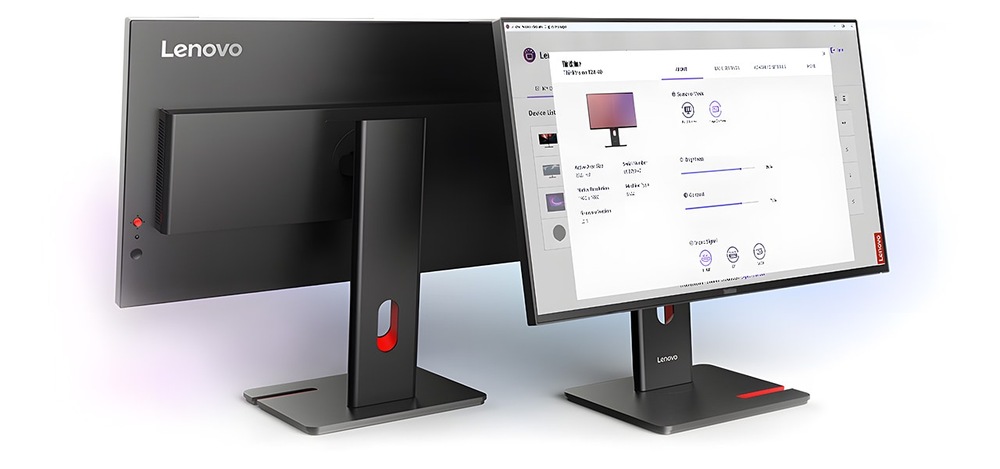 Monitor Lenovo ThinkVision T24-40 čierny Na stojane je možné monitor Lenovo ThinkVision T24-40 výškovo nastaviť, otáčať aj nakláňať