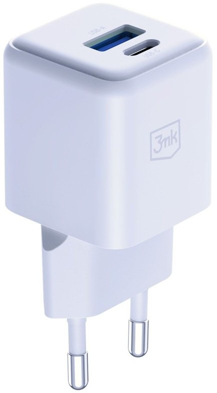Nabíjačka do siete 3mk Hyper GaN USB-C/USB-A s celkovým výkonom 20 W nabije 2 zariadenia