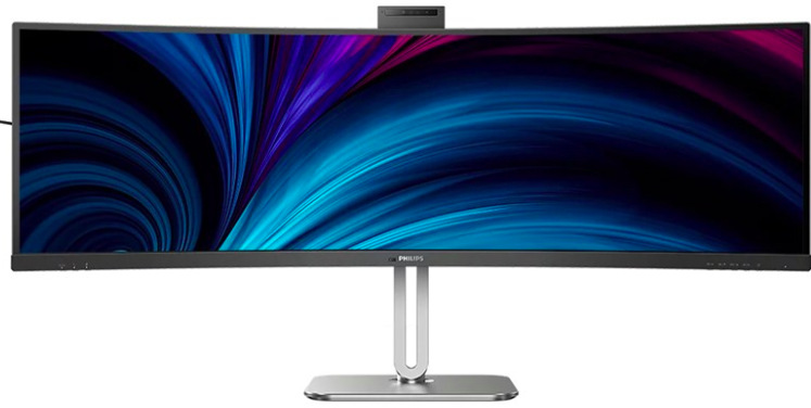 Zakrivený monitor Philips 49B2U5900CH 48,8″ v čiernom prevedení s výklopnou webkamerou