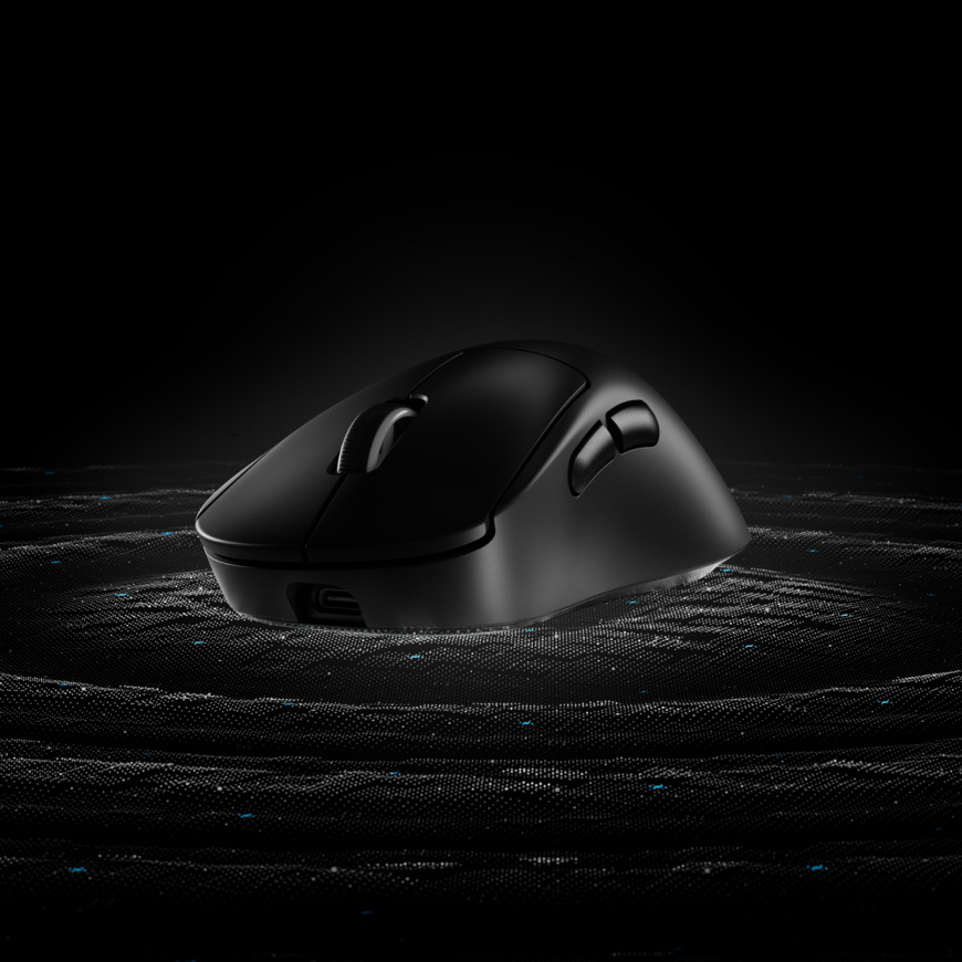 Herná myš Logitech G PRO X Superlight 2 DEX SE v čiernom dizajne na tmavom pozadí
