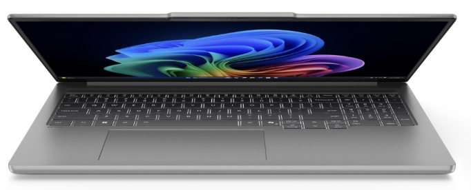 Lenovo IdeaPad Pro 5 16AKP10 s čiastočne sklopeným 16" OLED displejom pri pohľade spredu