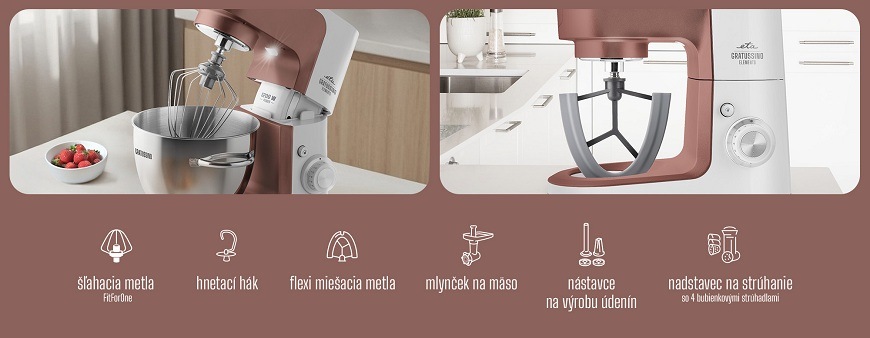 Kuchynský robot ETA Gratussino III Elements 3023 90110 terakotová farba Kuchynský robot ETA Gratussino III Elements 3023 90110 terakotová farba