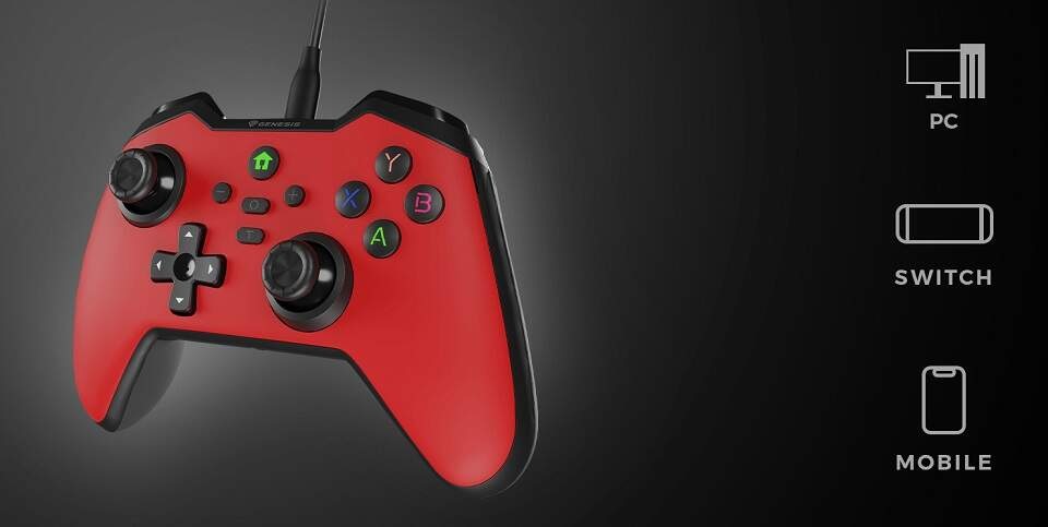 Gamepad Genesis MANGAN 300 pre PC, Switch červený