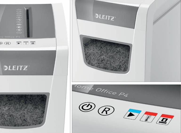 Skartovač Leitz IQ Slim Home Office P4 biely Skartovač Leitz IQ Slim Home Office P4 biely