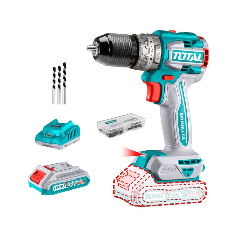 Aku vŕtačka Total tools TIDLI20602E 20 V (s batériou)