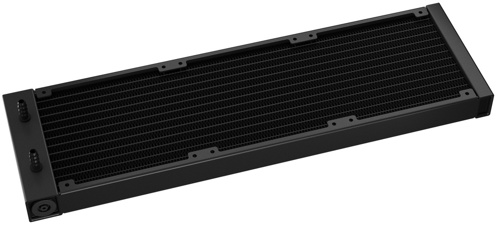 Vodný chladič DeepCool LE360 V2 čierny Na snímke je čierny hliníkový radiátor.