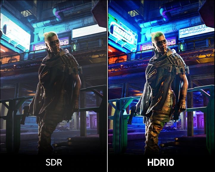 HDR technológia monitora Samsung v porovnaní s a bez technológie