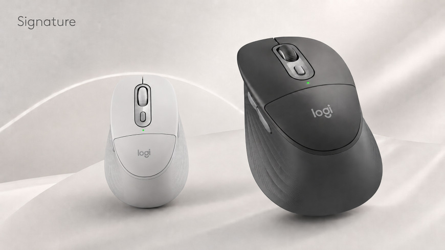 Myš Logitech Signature M850 L Wireless vo svetlej a tmavej variante s moderným dizajnom radu Signature