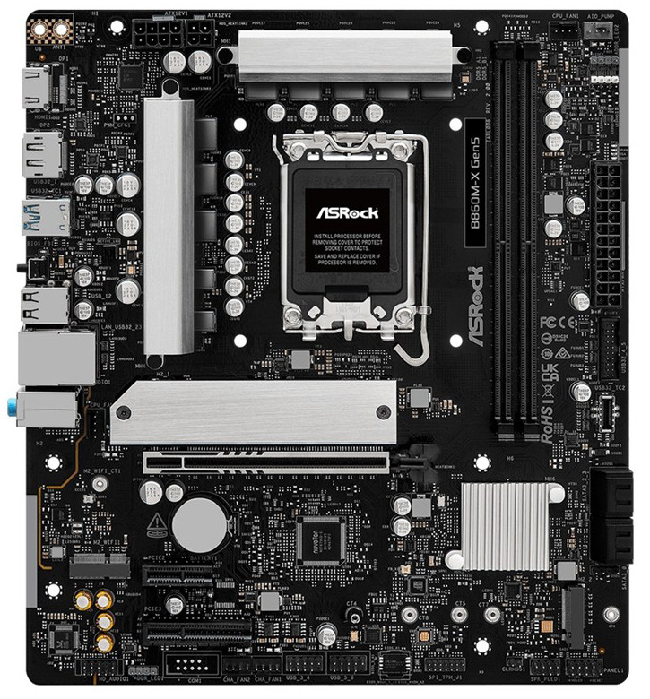 Základná doska B860M-X Gen5 Intel 1851, mATX, čierna farba