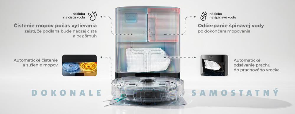 Robotický vysávač ETA Nuovo30 Aqua Pro 7983 90000 čierny Robotický vysávač ETA Nuovo 30 Aqua Pro