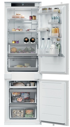 vstavaná chladnička haier EHBQW5518E otvorená spredu