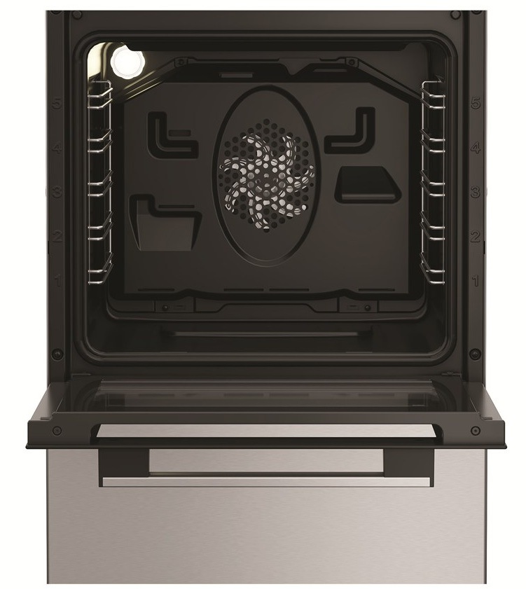 Kombinovaný sporák Whirlpool W5G8LMX nerez Detail priestoru otvorenej rúry sporáka K50 Whirlpool W5G8LMX