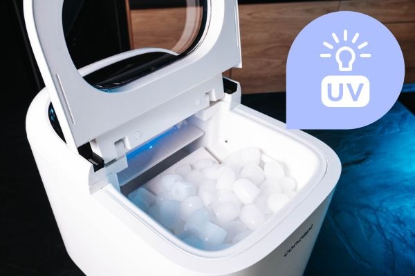 Výrobník ľadu Concept VL1520 biely Výrobník ľadu Concept je vybavený UV lampou