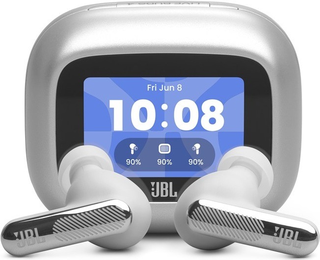 Bezdrôtové slúchadlá JBL Live Beam4, strieborná farba