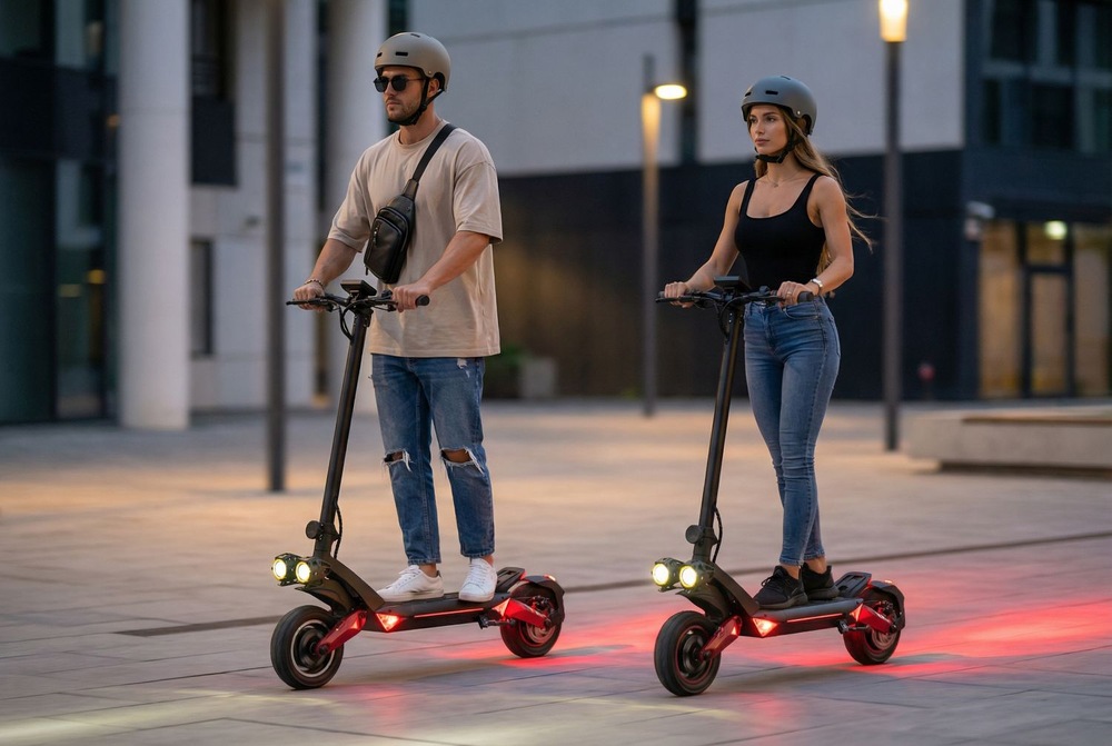 Elektrická kolobežka Sencor Scooter X50 OFF-ROAD osvetlená za tmy