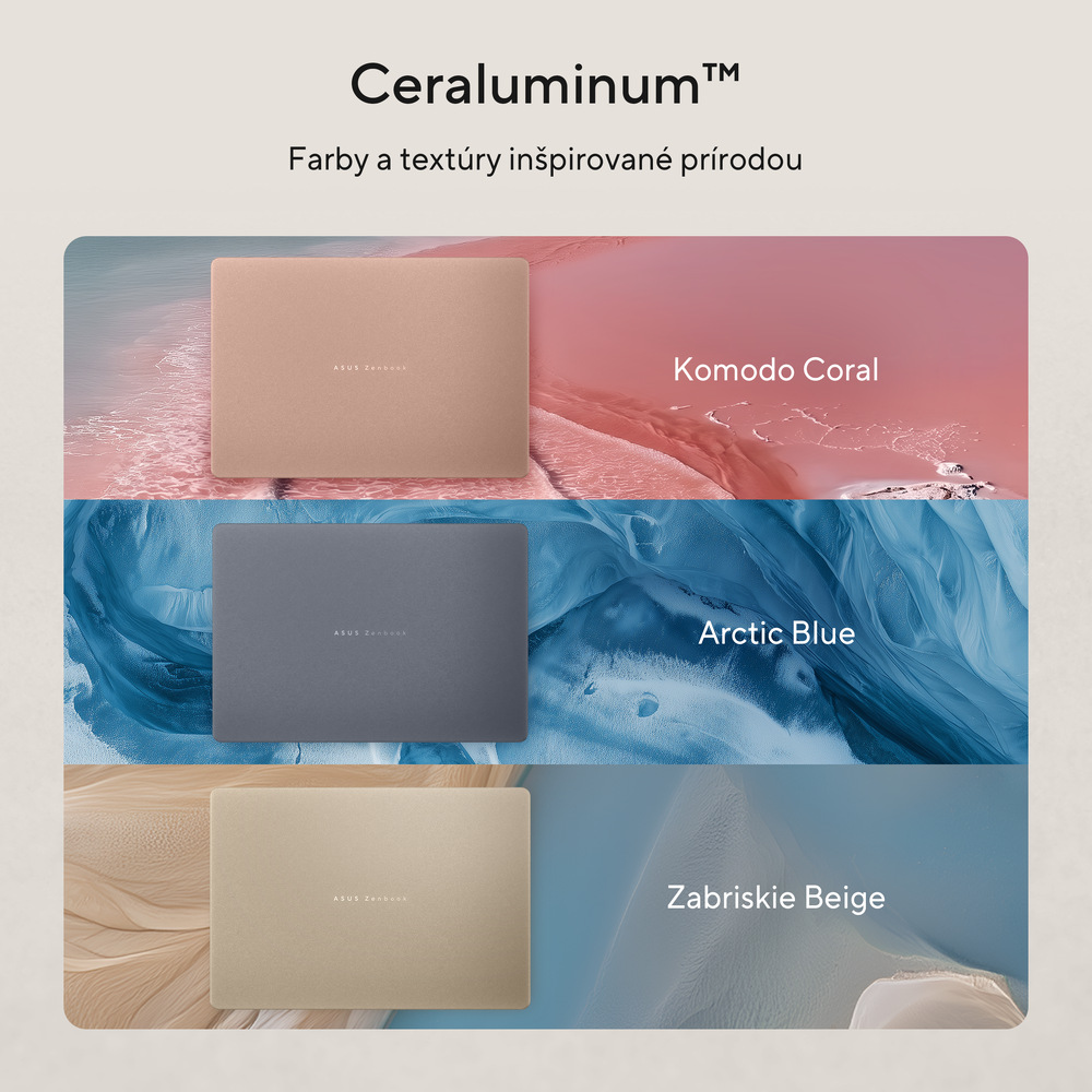 ASUS Zenbook 14 a tri farebné varianty