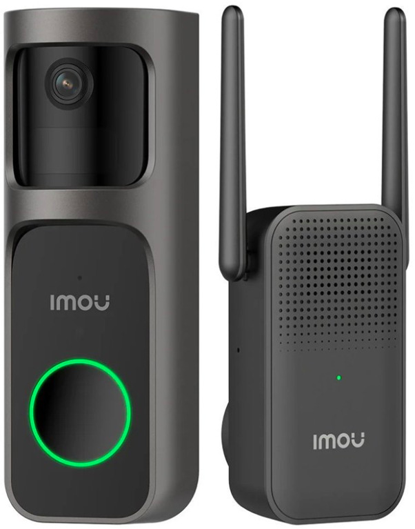 Videozvonček Imou Doorbell 2S Kit s vyzváňacím modulom v čiernej farbe