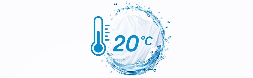 Práčka Indesit TI5512EMTCS biela Logo obrázku programu prania na 20 stupňov.