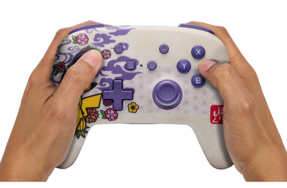 Gamepad PowerA Enhanced Wireless Controller na Nintendo Switch - Pokémon Pikachu Blossom biely/fialový PowerA Enhanced Wireless pre Nintendo Switch - Pokémon Pikachu Blossom (NSGP0324-01)