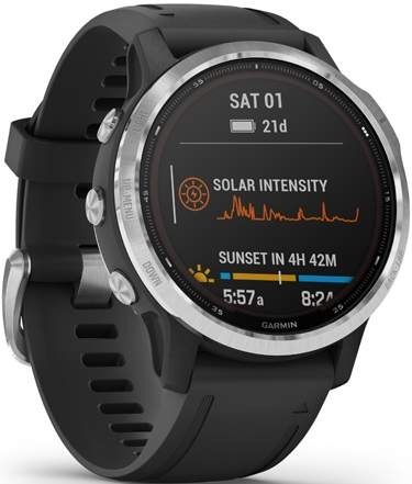 Inteligentné hodinky Garmin fenix6S Solar - Silver/Black Band