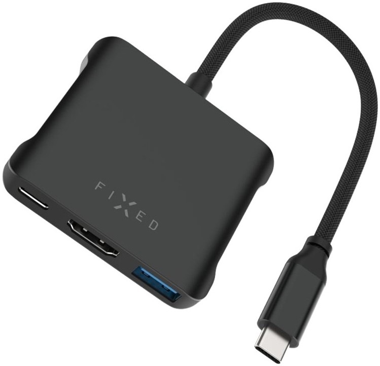 USB Hub FIXED Quadri 5-port USB-C, 140 W PD 3.1 - čierny