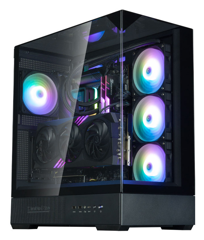Počítačová skriňa Zalman P40 Prism s panelmi z tvrdeného skla, čierna farba