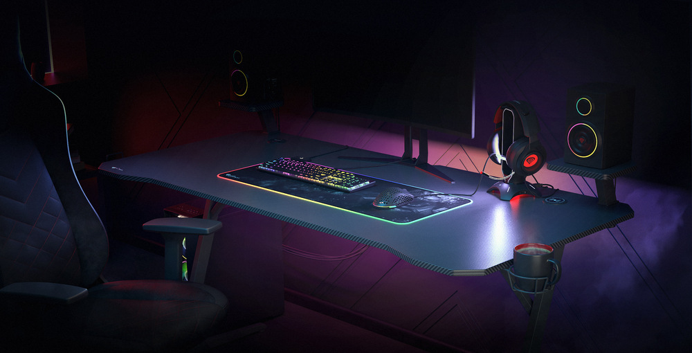 Herný stôl Genesis HOLM 510 RGB čierny Genesis HOLM 510 RGB