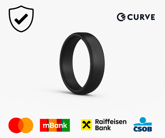 Platobný prsteň Carneo Pay Ring velikost 11 (20,80 mm) čierny Carneo Pay Ring podporuje aj službu Curve