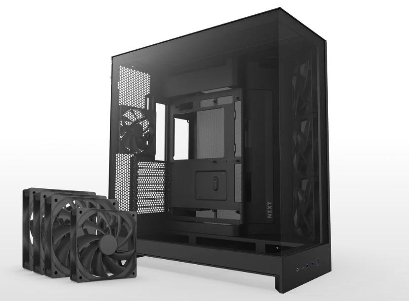 Case NZXT H9 Flow čierna Detail hlavnej komory Case NZXT H9 Flow