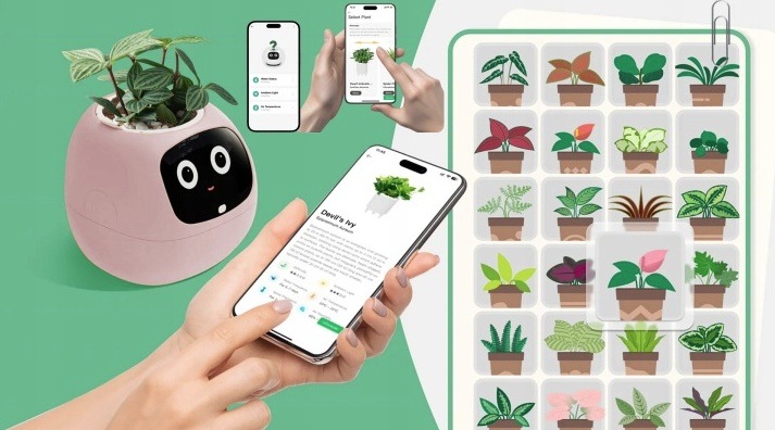 Inteligentný kvetináč Plantsio IVY generácia 2 ružový Chytrý kvetináč Plantsio IVY generácia 2 - ružová