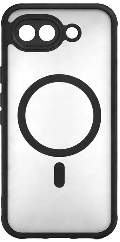Kryt na mobil WG Matte Frame Magnet na Pixel 10a v čierno-priehľadnom dizajne