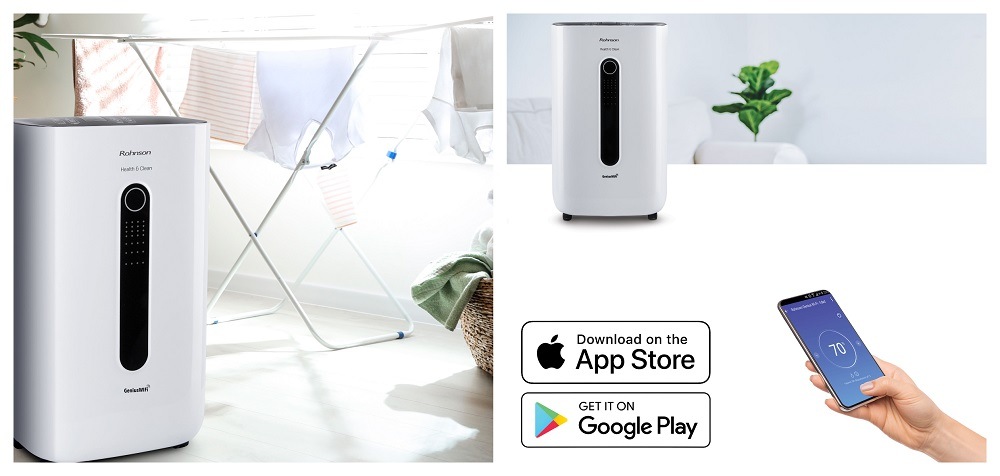 Odvlhčovač Rohnson R-9920 Genius Wi-Fi Health & Clean biely