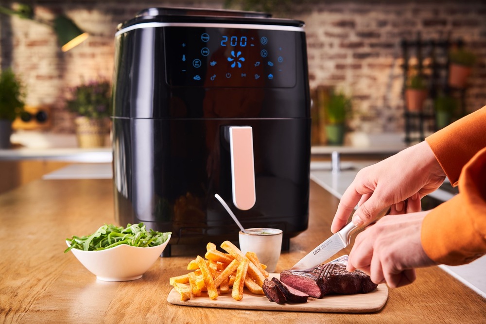 Fritéza teplovzdušná Tefal FW201815 Easy Fry & Steam 3v1 čierna Tefal FW201815 Easy Fry Grill & Steam