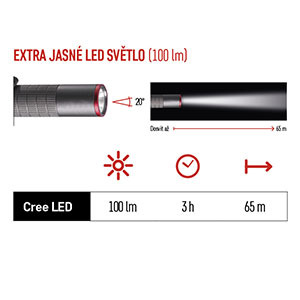 Lampáš EMOS Ultibright 50, P3150, 100lm, 1xAAA sivá Lampáš EMOS Ultibright 50, P3150, 100lm, 1xAAA sivá