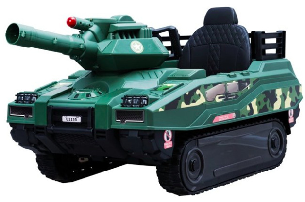 Detský elektrický tank BLUETOUCH zelený s otočnou vežou a pásovým pohonom