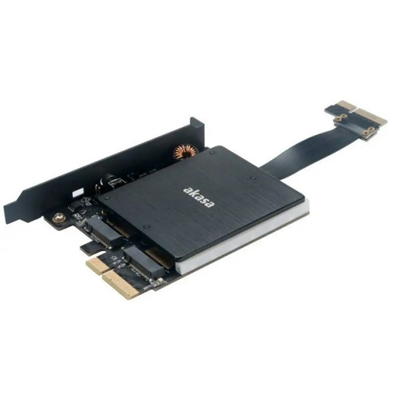 Radič AKASA Dual M.2 PCIe SSD adapter RGB čierny Radič AKASA Dual M.2 PCIe SSD adapter RGB čierny